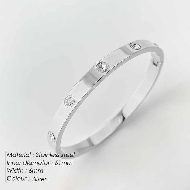 EManco 패션 스파클링 라인 팔찌 여성 남성 실버 도금 금속 파티 일일 보석 48 시간