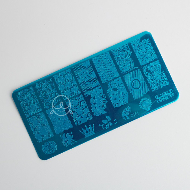 레이스문양 스탬프 플레이트 BC-01, 1개, F