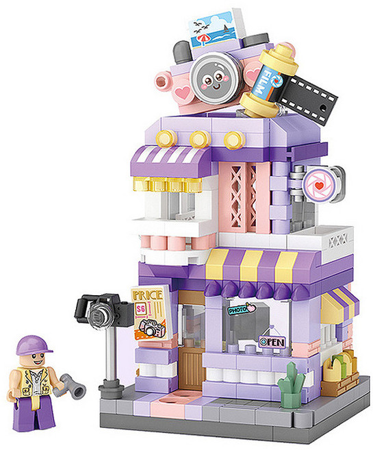 아트조이 LOZ 나노블럭 미니 스트리트 스튜디오 카페 아이스크림 플라워샵 키덜트 취미 (4종), 02_포토 스튜디오, 1개