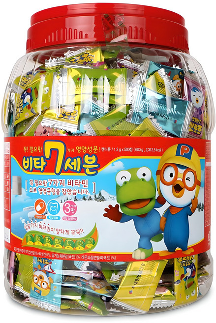 태양생활건강 뽀롱뽀롱 뽀로로 비타 세븐 비타민, 500정, 1개