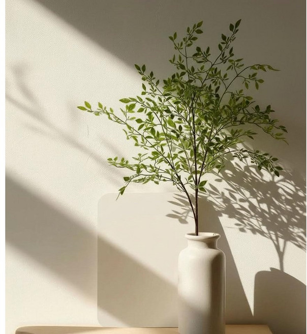 HMJ 실제같은 남천나무 인테리어 조화가지 장식(2color), 1개, 초록색