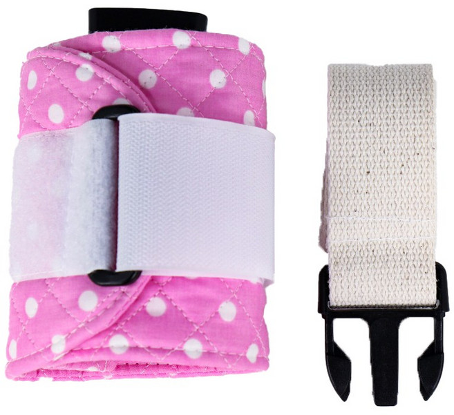 손목 발목 클립 고정형 억제대 요양원용품 침대 고정형 억제대, 체크무늬(다스무늬), 1개