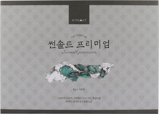 썬솔트 프리미엄 국내산 명품 용융 소금 순도 99.9% 3g 100포 건강한 용융소금 미FDA 검증 간수중금속제로 음용용 가는소금 개별포장, 1개, 300g