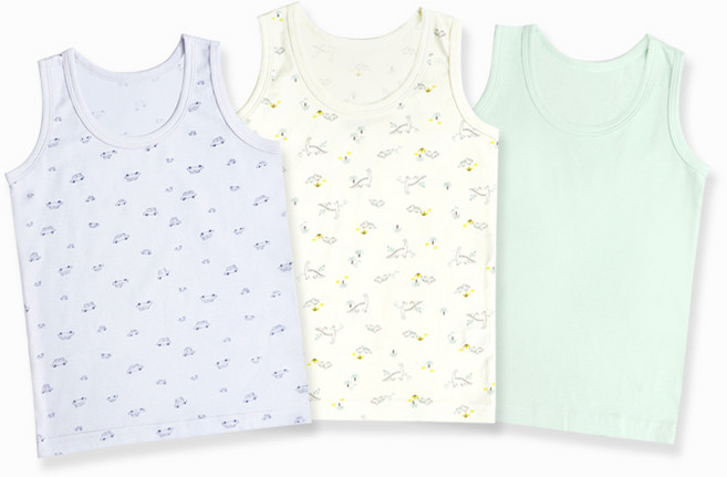 멜리스 CM미니디노 남아용 런닝3종세트 코튼모달스판 유아동 주니어 속옷