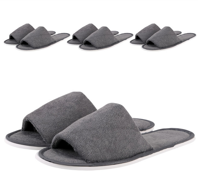 실내슬리퍼 타올천 C, 회색, 4개