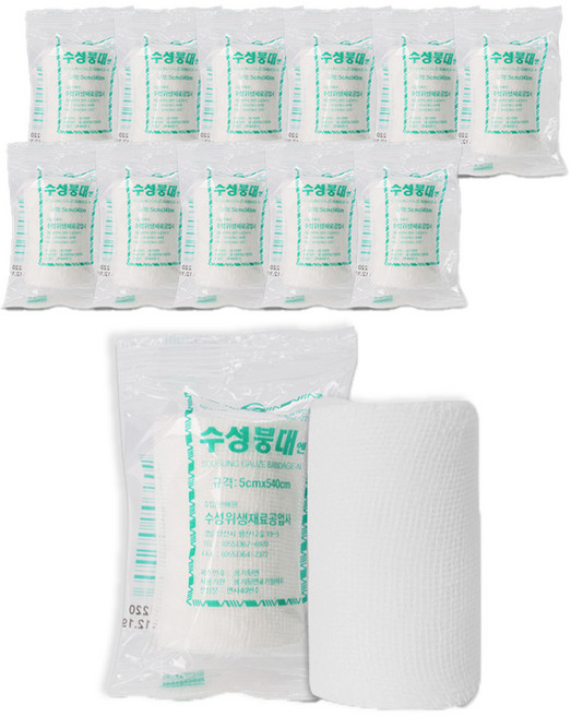수성붕대 엔 2인치(5*540cm) 멸균거즈붕대 소형, 12개, 1개입