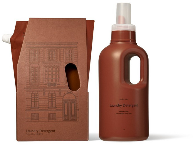 마켓올슨 고농축 반컵 세탁세제 앰버플로럴, 1L, 1개