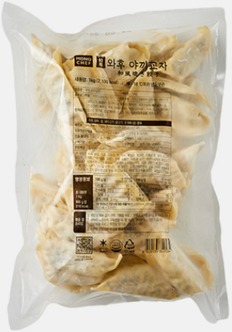 와후 야끼교자 모노쉐프 1kg(25g x 40ea) 일본풍 정통 야끼만두 고기만두 튀김만두, 1kg, 1개