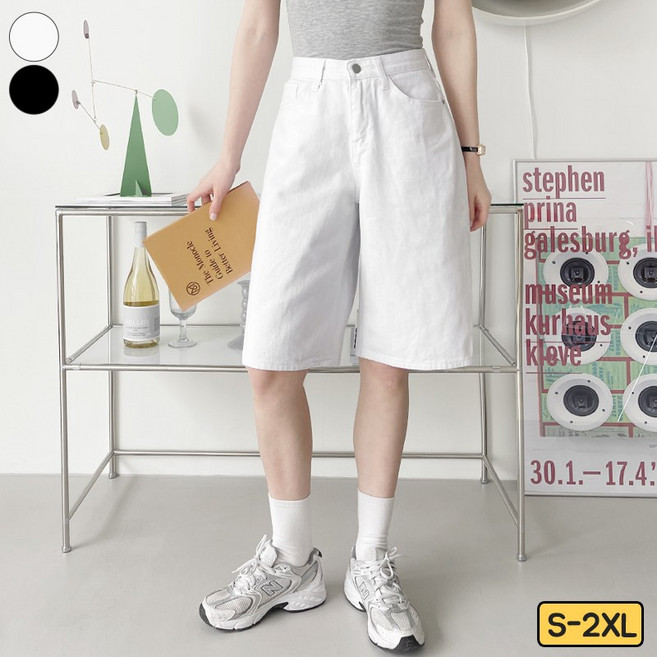 가비진 여성용 버뮤다 5부 코튼 반바지 면팬츠 면반바지 바지 2color