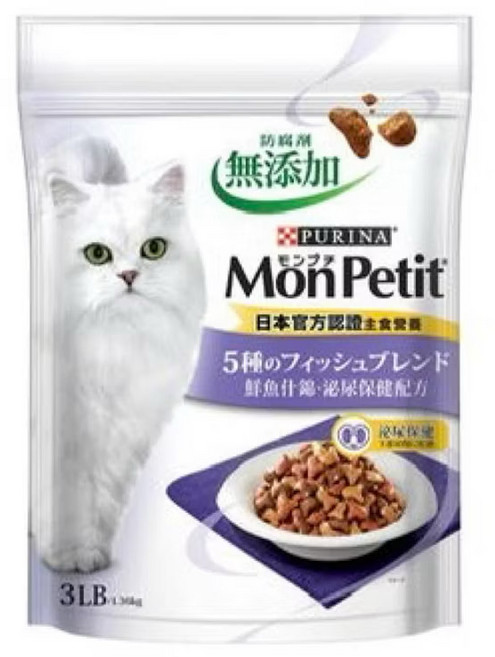 PURINA Mon Petit 貓糧 5種ブレンド, 1個, 1.36kg, 鮮魚什錦泌尿保健