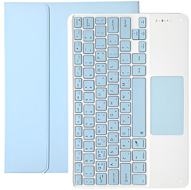 아 이패드 A16 2025 파스텔 키보드 케이스+터치패드 블루투스 키보드, 블랙, 1개
