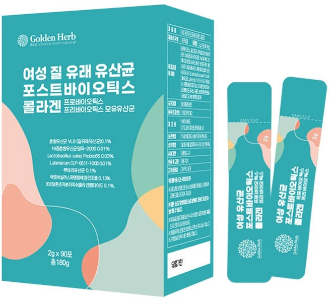 골든허브 여성 질 유래 유산균 포스트바이오틱스 콜라겐, 180g, 1개 - 쿠팡