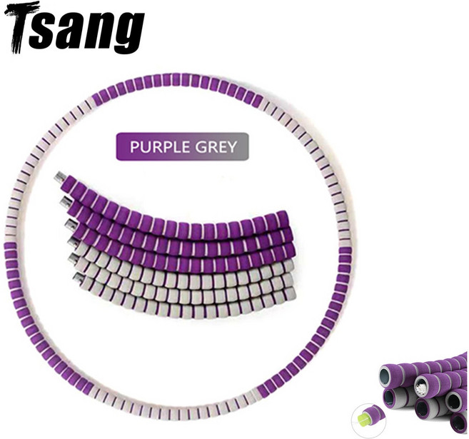 8 섹션 스포츠 후프 이동식 운동 크로스 핏 폼 허리 여성 체중 감소 후라 서클 홈 체육관 피트니스 장비, Blue, 1개