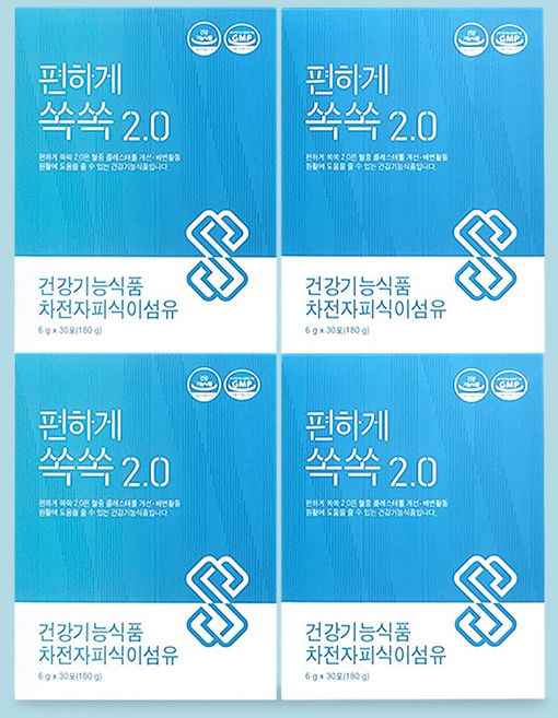 [과립형]편하게쏙쏙 오리지널 발효 차전자피 식이섬유 쾌변 숙변 6gx30포, 180g, 4박스