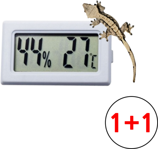그로우핸즈 파충류 도마뱀 온습도계, 2개, 화이트