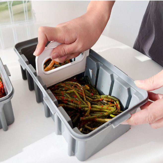 주방 김치통 밀폐 구분 커터 수납 반찬통 냉장고 정리함, 1개