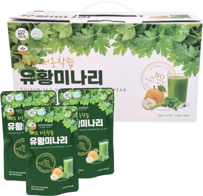 미나리즙 100% 착즙 국산 유기농 유황미나리, 90ml, 30개