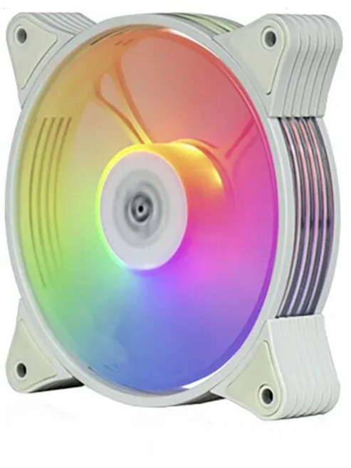 GEEKISTORE Aigo AR12 화이트 PC 컴퓨터 케이스 선풍기 냉각 쿨러 6 핀 조절 가능 RGB LED 12cm 음소거 환풍기 속도 5V ARGB 팬 120mm, [01] A-RGB, [01] WHITE, [01] white single fan, 1개