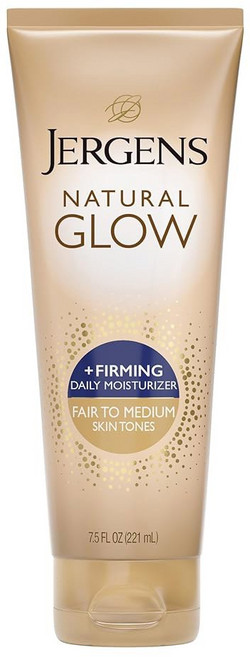 저겐스 내추럴 글로우 펌 셀프 태너 바디 로션 중간에서 깊은 피부 톤 콜라겐과 엘라스틴이 함유된 선리스 태닝 모이스처라이저 셀룰라이트를 눈에 띄게 줄이는 데 도움을 줍니다, Fair to Medium Skin Tone, 3 7.5 Oz Daily Moisturizer & 2, 1개