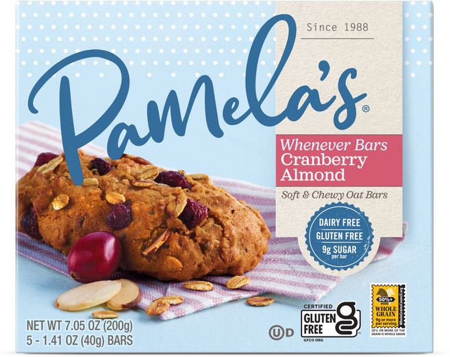 파멜라 제품 바 - 귀리 크랜베리 아몬드 - 1.4 oz - 5 개입 Pamela's Products Bars - Oat Cranberry Almond - 1.4 oz - 5 ct