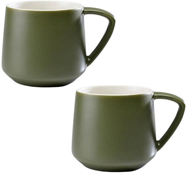 머그컵 인기모음 100종 2p 세트 머그컵 카페 머그잔 화이트머그 칼라머그 컵, 1개, 빅 보틀 무광 - 카키 2p