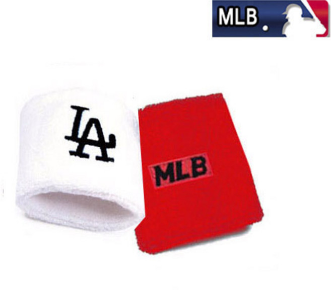 MLB 스포츠 아대 손목밴드-엘에이다저스, 8. 화이트 + 레드, 1개