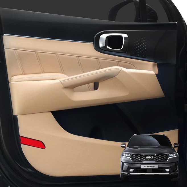 루젠 쏘렌토 MQ4 페이스리프트 도어커버 가죽, 조수석 2열 1P, 새들브라운
