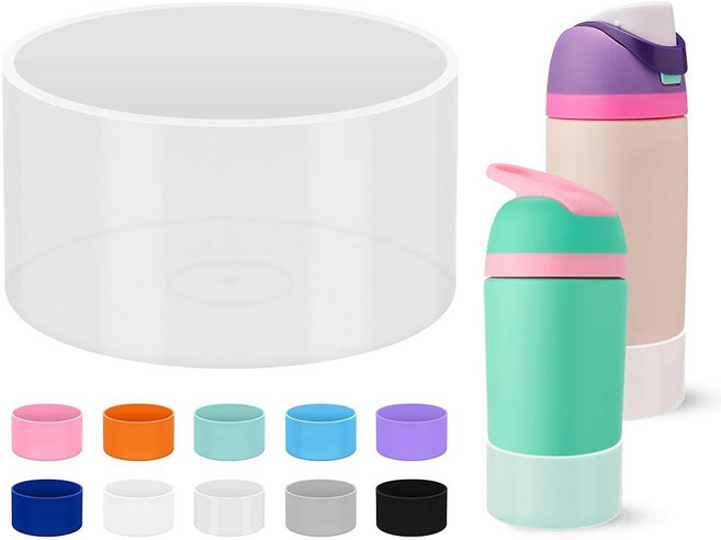 Mokoart Silicone Boot Compatible with Owala Kids Water Bottle 16/14 oz Anti-Slip Rubber Bottom Pr, 투명