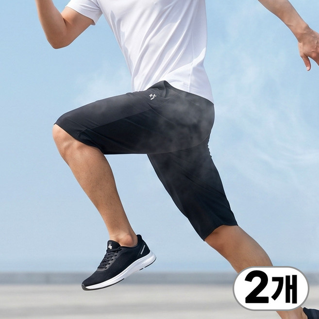 1+1 김영주 골프 남성 아이스 여름 반바지 쿨링 냉감 7부 스판 6767