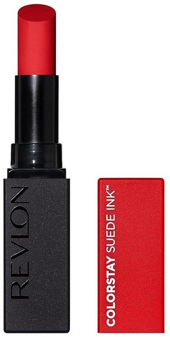 Revlon 립스틱 ColorStay 스웨이드 잉크 내장 프라이머 비타민 E 함유 방수 얼룩 방지 매트 색상 012 파워 트립 2.6g(0.09온스), 015 립 붐