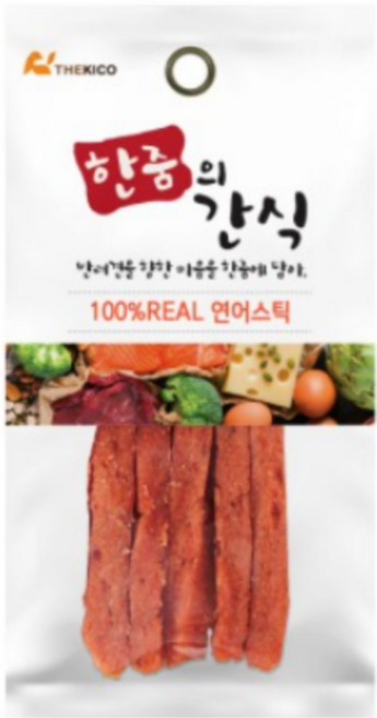 한줌의간식 강아지 산책용간식 노즈워크 그레인프리 수제간식 개별포장, 연어 스틱, 35g, 1개