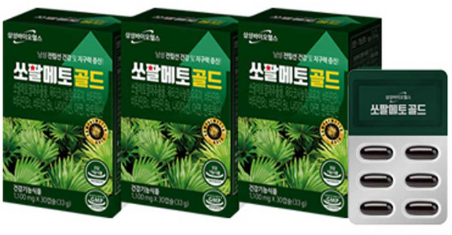 삼성바이오헬스 쏘팔메토 골드 홈쇼핑, 3박스, 30회분