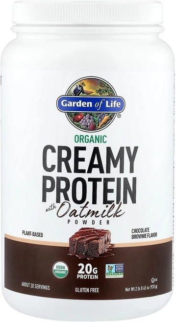 가든오브라이프 Garden of Life Creamy Protein with Oatmilk Powder Chocolate Brownie 2 lb 0.45 oz 920 g, 1개, 1개 - 쿠팡