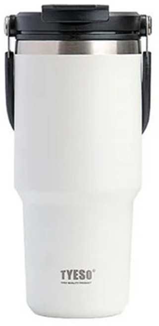 Tyeso 304不鏽鋼保溫杯 手提冰霸杯 隨行杯, 雪峰白, 1個, 750ml