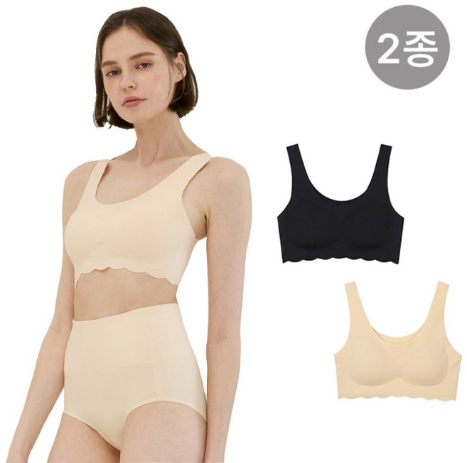 세컨스킨 FW 스킨핏 웨이브 탱크브라 2종 (2size)_