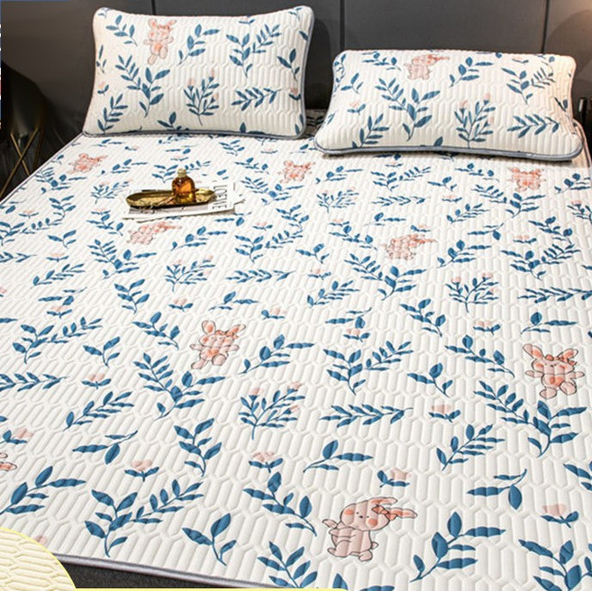 Yongxu 여름침대매트 천연 라텍스 돗자리 소프트 돗자리 스케이트 방지 실크 돗자리 냉감패드, 120*200cm, 토끼