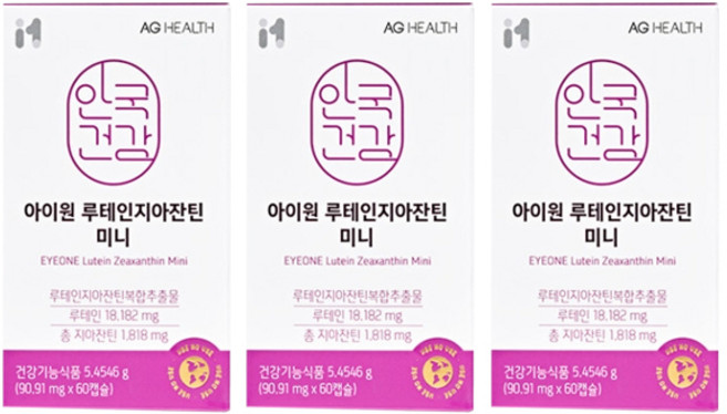 안국건강 아이원 루테인 지아잔틴 미니 60캡슐 3개, 60정