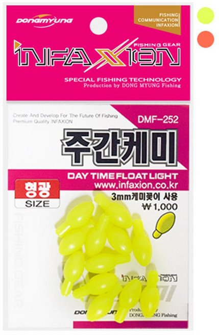동명 인팩션 3mm 주간케미 민물 바다낚시 찌 중층 내림 채비소품, 1개