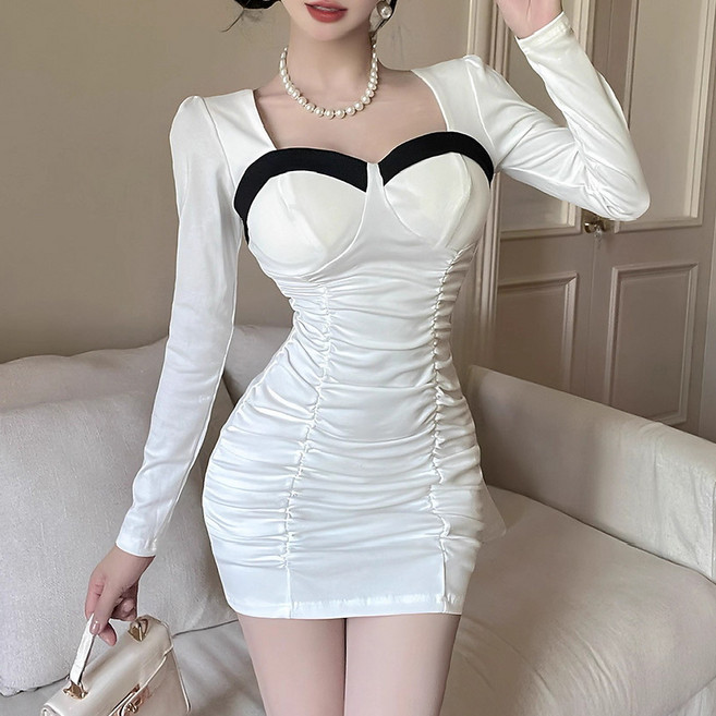 글램디브 아벨누 셔링원피스 미니 섹시 슬림 AJ1082