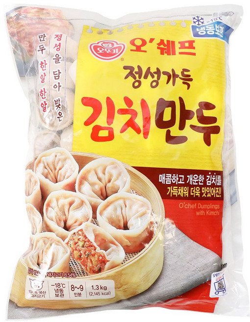 오쉐프 정성가득김치만두 1.3kg, 2개