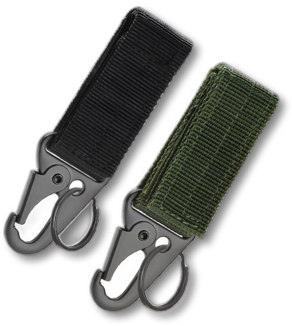 [어반굿즈] 등산 캠핑 카라비너 물병 다용도 고리 2개 한세트, 블랙+카키