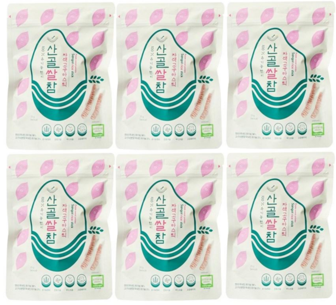 에코맘의산골이유식 산골쌀참, 자색고구마, 25g, 6개