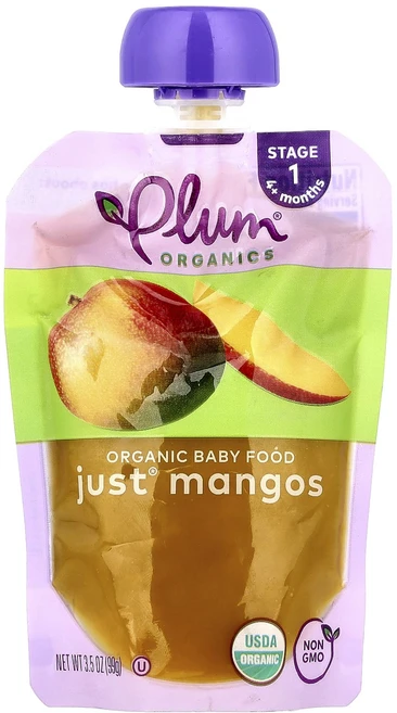 Plum Organics 유기농 베이비 푸드 4개월 이상 1단계 저스트 망고 99g (3.5 oz), PlumOrganics유기농베이비푸드4개월이상1단계저스, 1개 - 쿠팡