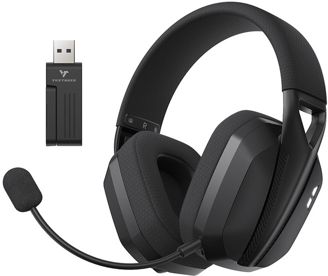 벤트론스 무선 게이밍 헤드셋 2.4G C타입 7.1가상채널 PC PS 게임 블루투스, 블랙, CT780 LITE