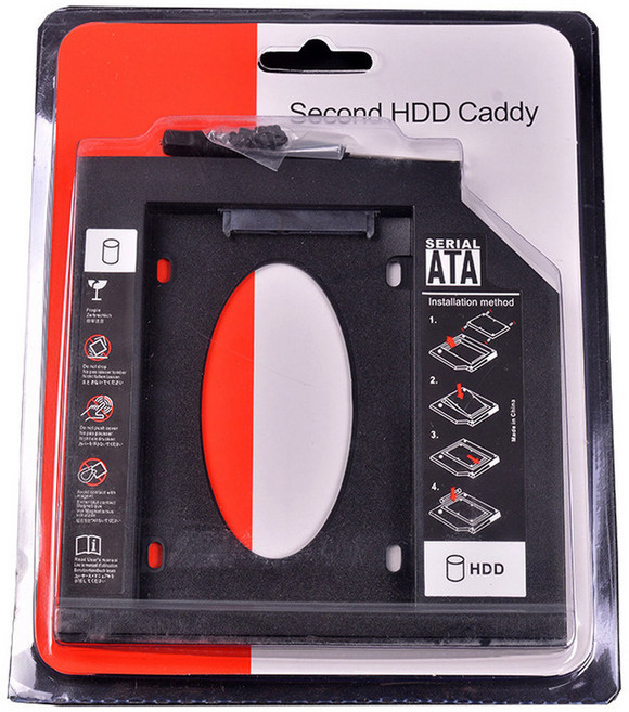 광학 드라이브 베이 하드 9.0 9.5 12.7mm HDD SATA III 캐디 2.5 2 번째 SSD 디스크 어댑터 베젤 Cd DVD 롬용, 9.5mm plastic, 04 9.5mm plastic, 1개