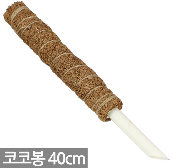 코코넛 수태봉 - 수태봉 연결형 식물 화분 지지대 지주대 코코봉 심지 연결구 몬스테라 덩쿨 화분갈이 분갈이 코코넛봉 수태, 수태봉 40cm, 1개