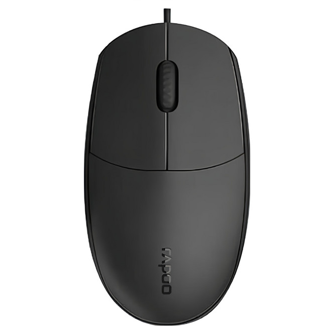 RAPOO 雷柏 日常使用 Wired 光學滑鼠 黑 1000 DPI N100 3個按鈕