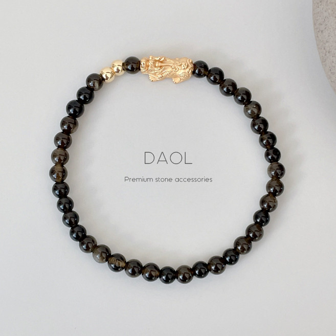 재물운 사업운 골드흑요석 비휴 팔찌 남녀공용 행운팔찌