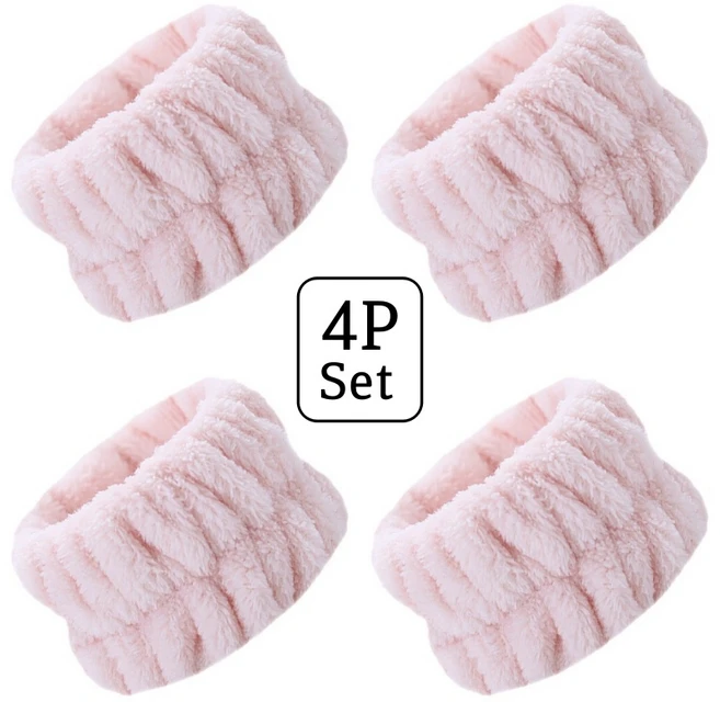 Ludia 부드러운 세안 손목밴드(4개 1세트), 인디핑크, 4개 - 쿠팡