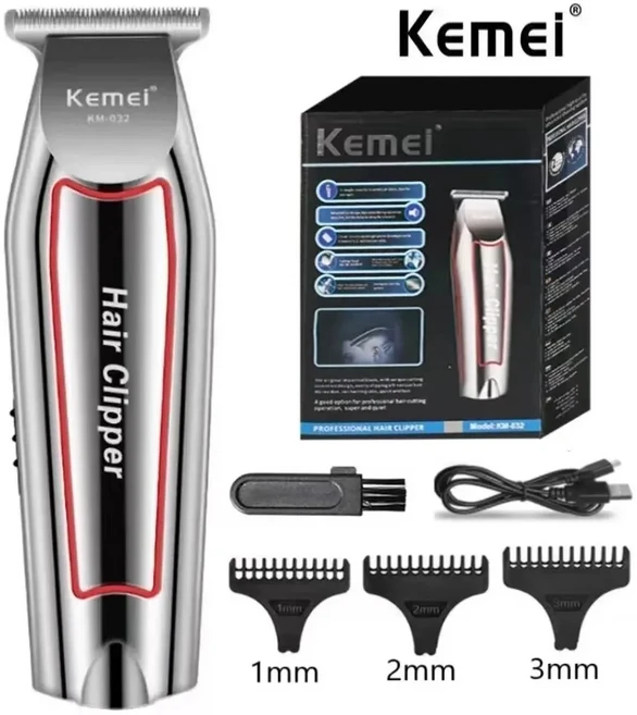 KEMEI 남성용 전문 헤어 트리머 전기 수염 트리머 헤어 클리퍼 헤어 커터 기계 헤어 컷 그루밍 키트 KM-032, 01 KM-032